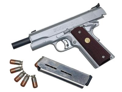 [MGC] ゴールドカップ ナショナルマッチ HW オールシルバー 発火モデルガン マガジンバンパー割れ (訳あり)サブ画像へ6