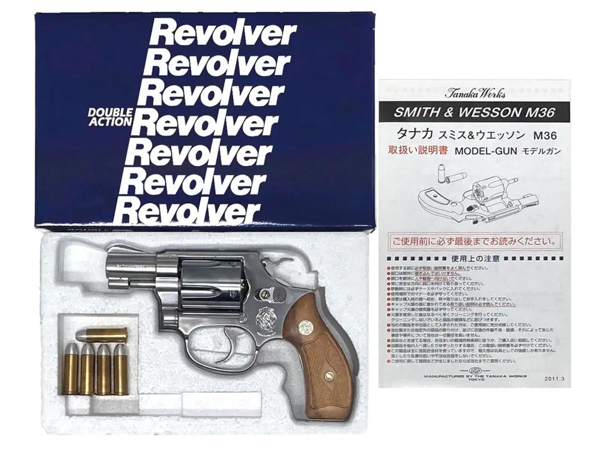 [タナカ] S&W M60 2インチ Ver2 ステンレス 発火モデルガン 木製グリップカスタム 箱違い (中古)