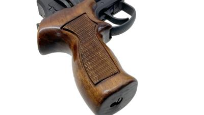 [マルシン] マテバリボルバー ブラックHW 木製グリップ仕様 6mmBB ガスリボルバー ガス漏れ (ジャンク)サブ画像へ3