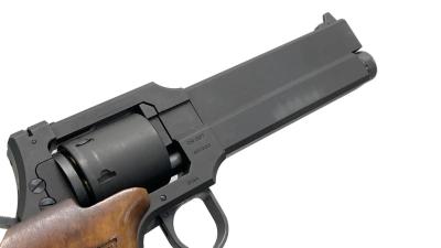 [マルシン] マテバリボルバー ブラックHW 木製グリップ仕様 6mmBB ガスリボルバー ガス漏れ (ジャンク)サブ画像へ4