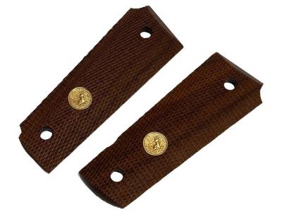 [HERRETT'S ヘレッツ] ガバメント用 フルチェッカー メダリオン付 実物木製グリップ (中古)サブ画像へ2