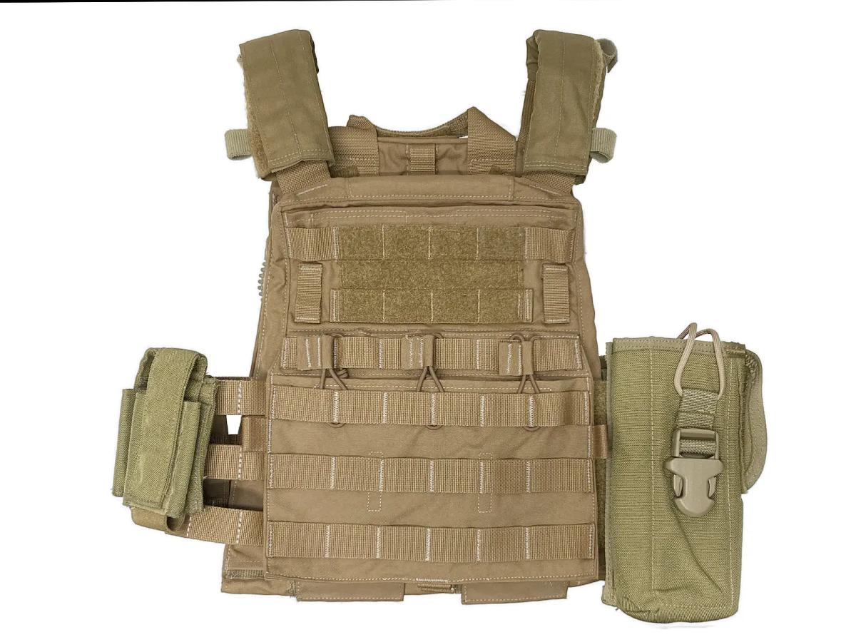 [Crye Precision] AVS プレートポーチ前後 MBAVカット カマーバンド マガジンポーチセット コヨーテブラウン サイズ Small ポーチ付き (中古)