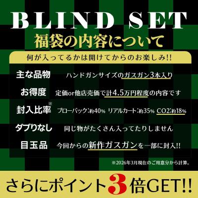 [エアガンJP2026 春の福袋] ポイント3倍 定価/通常価格合計4.5万円以上 3.5万円 ガスガン 3丁 福袋 (新品)サブ画像へ1