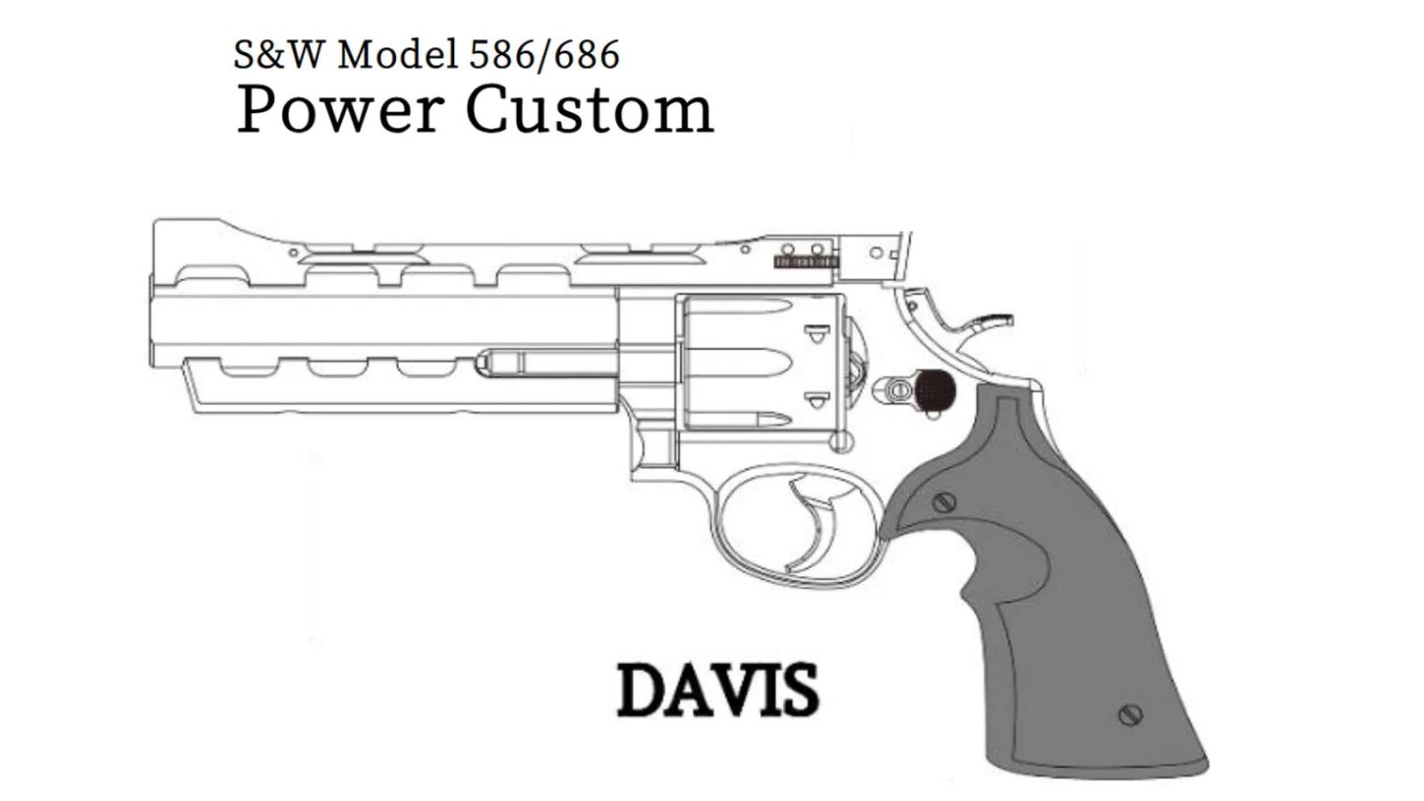 [マルシン] S&W M586/M686 パワーカスタム 新型パッキンXカートリッジ 6mmBB ガスリボルバー DAVISタイプ ラバー調グリップ 5カラー (新品予約受付中!)