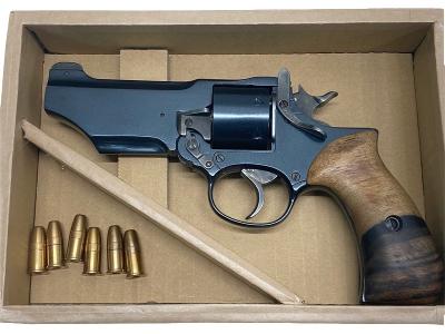 [マルシン] エンフィールド No.2 ギャンブラーカスタム　ブルバレル/ノンフルートシリンダー　キャロムブルー塗装　黒柿グリップ (中古)サブ画像へ3