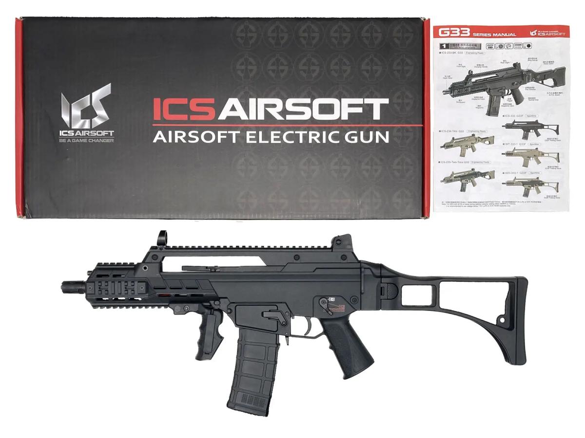 [ICS] G33F 電動ガン BK ICS-333 フォアグリップカスタム マガジン変更 (中古)