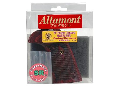 [アルタモント] S&W Nフレーム メダル付き O/S チェッカー 木製グリップ スーパーローズ (中古)サブ画像へ4