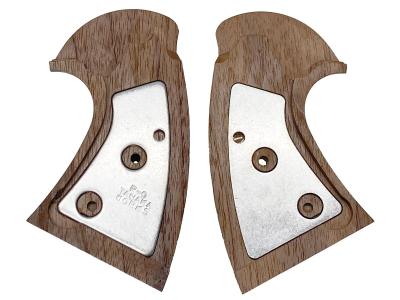 [タナカ] +Weight グリップシリーズ オーバーサイズ アメリカンウォールナット チェッカーグリップ パイソン用 (中古)サブ画像へ1