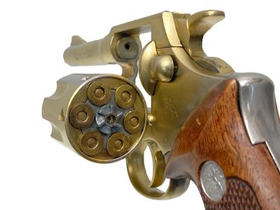 [ハドソン] コルト オフィシャルポリス 4インチ 金属モデルガン 再塗装/グリップカスタム (中古)サブ画像へ6