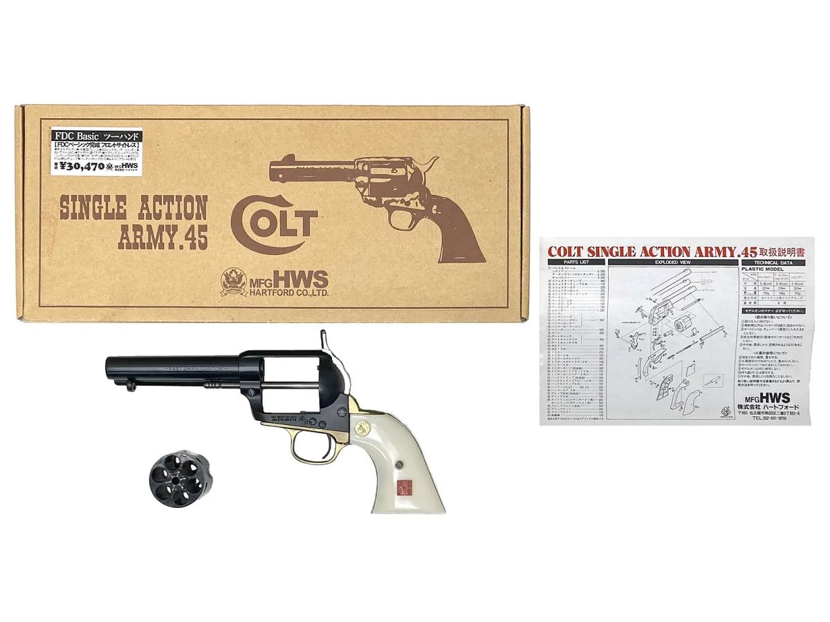 [HWS] コルト SAA.45 FDC ベーシック ツーハンド 発火モデルガン 動作不可 塗装有 (ジャンク)