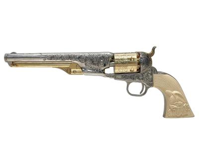 [マルシン/フランクリンミント] コルト M1861 Navy カスター将軍のリボルバー 装飾銃 木箱/額付き (中古)サブ画像へ1