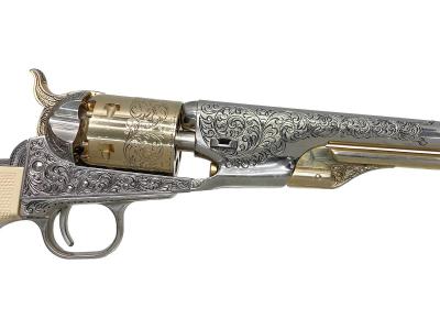 [マルシン/フランクリンミント] コルト M1861 Navy カスター将軍のリボルバー 装飾銃 木箱/額付き (中古)サブ画像へ4