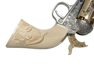 [マルシン/フランクリンミント] コルト M1861 Navy カスター将軍のリボルバー 装飾銃 木箱/額付き (中古)サブ画像へ5