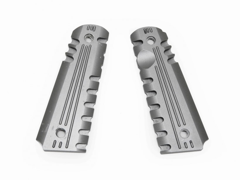 [メーカー不明] M1911用 メタルグリップパネル グレー (中古)