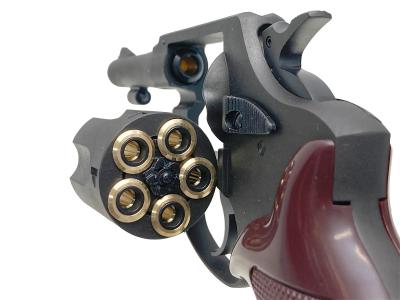 [マルシン] ポリスリボルバー 3インチ 77ミリ銃身 Xカートリッジ プラグリップ仕様 ブラックHW　ガスリボルバー (新品)サブ画像へ6