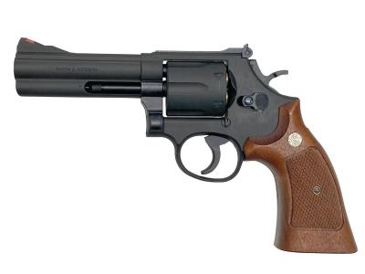 [マルシン] S&W M586 ブラックHW ハーフチェッカー木製グリップ仕様 Xカートリッジ 6mmBB ガスリボルバー (中古)サブ画像へ1