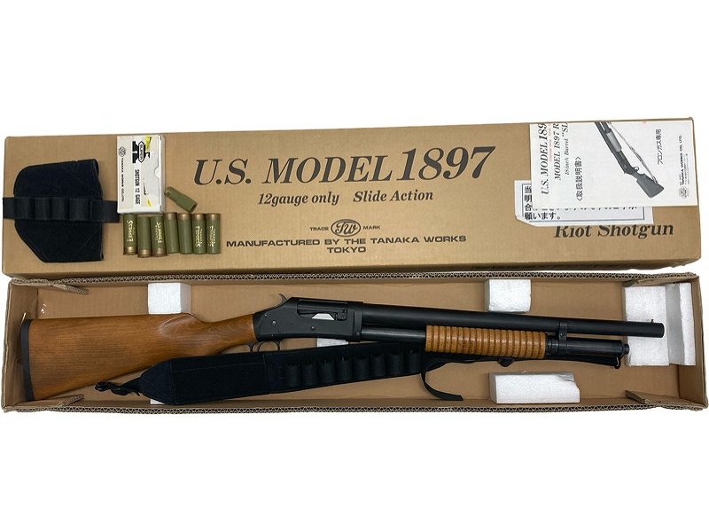[タナカ] U.S MODEL M1897 RIOT　ライアットショットガン シェルカートリッジ スライドアクション ガスガン (中古)