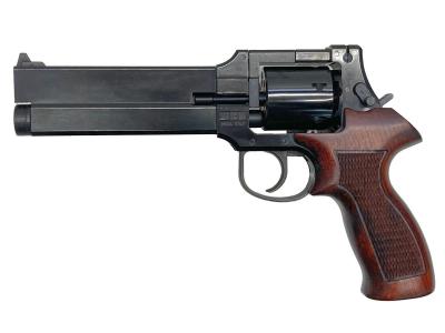 [マルシン] マテバ 6インチ WディープブラックABS チェッカー入り木製グリップ仕様 6mmBB ガスガン (中古)サブ画像へ1