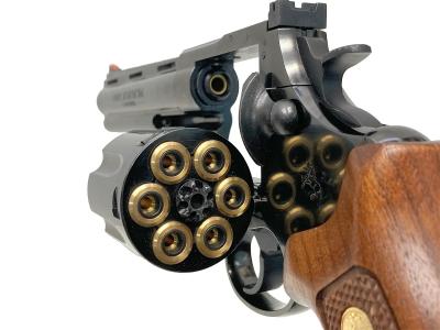 [マルシン] コルトアナコンダ/6インチ Xカートリッジ 6mmBB Wディープブラック 木製グリップ仕様 ロット違い (中古)サブ画像へ6