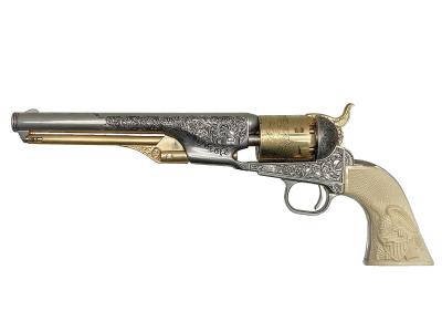 [マルシン/フランクリンミント] コルト M1861 Navy カスター将軍のリボルバー 樹脂製 装飾銃 額付き (中古)サブ画像へ1