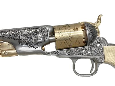 [マルシン/フランクリンミント] コルト M1861 Navy カスター将軍のリボルバー 樹脂製 装飾銃 額付き (中古)サブ画像へ3