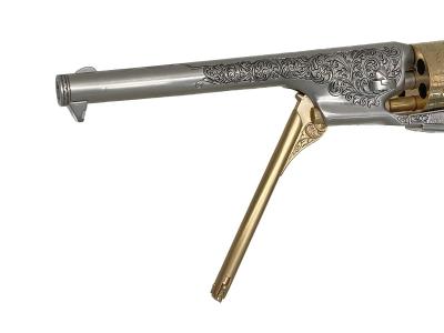 [マルシン/フランクリンミント] コルト M1861 Navy カスター将軍のリボルバー 樹脂製 装飾銃 額付き (中古)サブ画像へ6