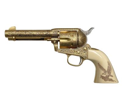 [マルシン/フランクリンミント] コルト ジョンウェイン リボルバー 装飾銃 非発火 金属モデルガン 151284 額付き (中古)サブ画像へ1