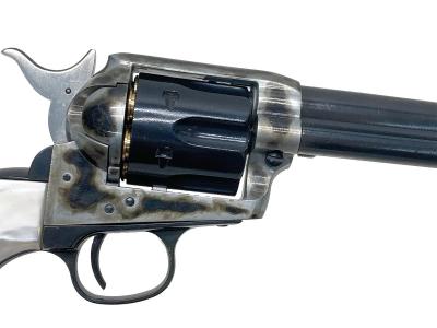 [マルシン] コルト SAA 1st Gen.シビリアン ガスガン パールプラグリップ仕様 マットブラックABS 塗装&ブルーイングカスタム (中古)サブ画像へ4