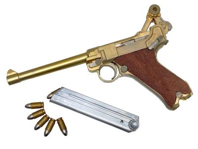 [マルシン] ルガー P08 6インチ Marine 木製グリップ 金属モデルガン 再塗装 (中古)サブ画像へ6