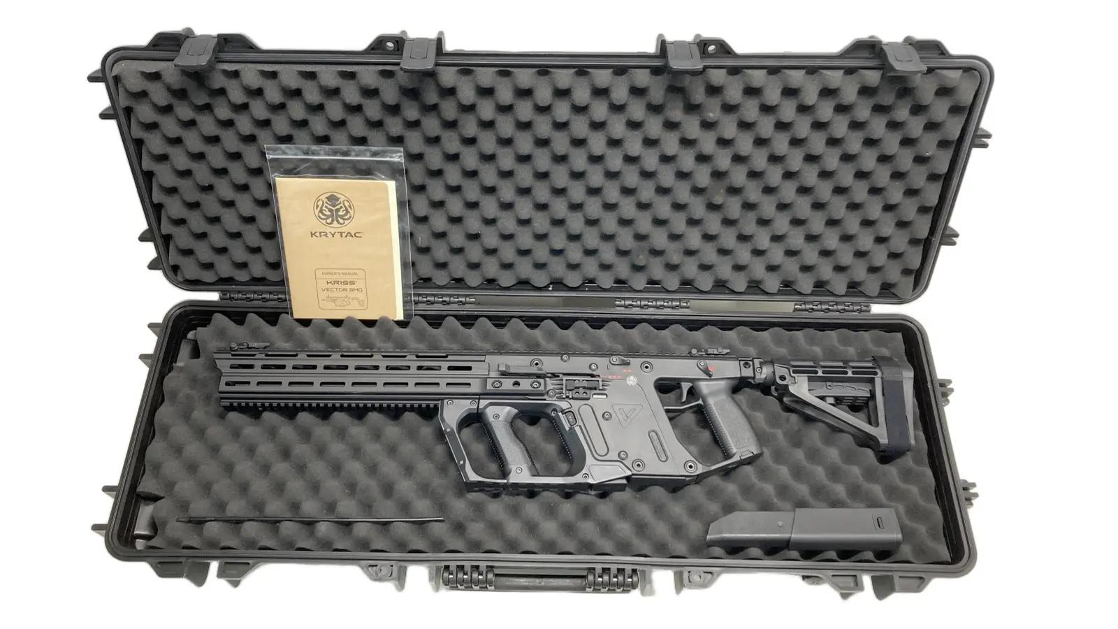 [KRYTAC] KRISS VECTOR BK SMG 電子トリガー＆MOSFET KTAEG-VSMGF-BK05 電動ガン レイルハンドガードカスタム ガンケース付 (中古)