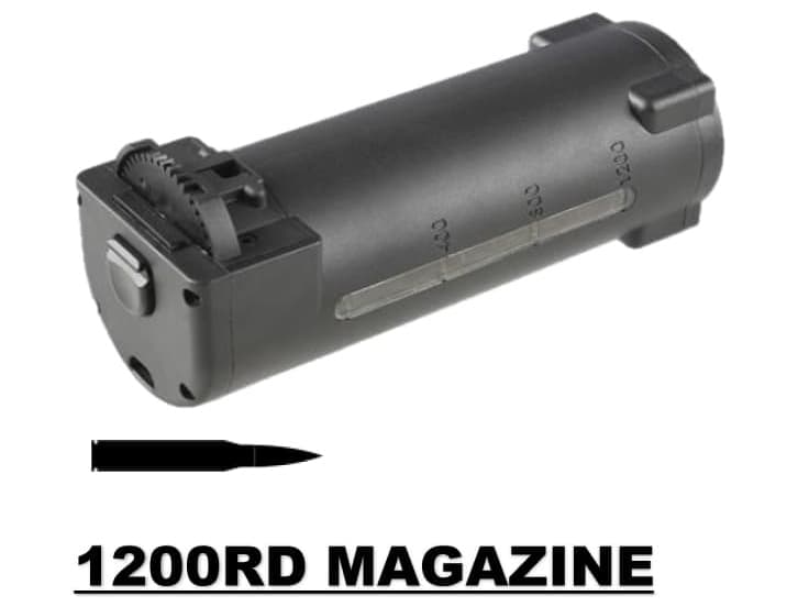 [WELL PRO] M134 マイクロミニガン 軽機関銃 ガトリング 電動ガン用 1200連マガジン (中古)