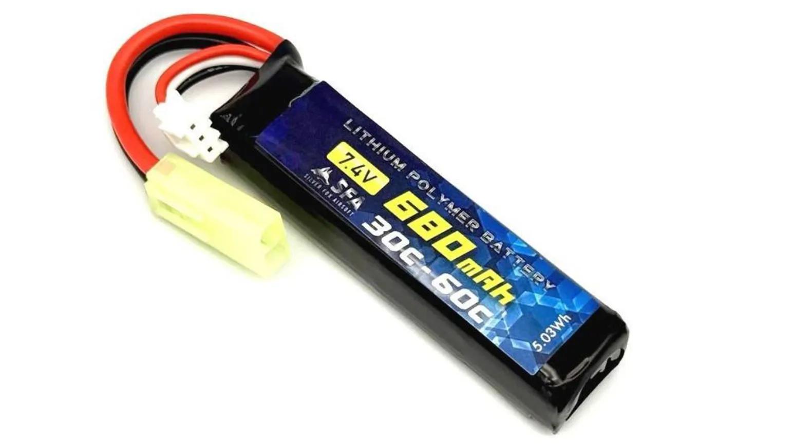[SFA] LiPoバッテリー 7.4V680mAh 30C-60C ウルトラショートスリムバッテリー ミニコネクター SA-B050m (新品取寄)
