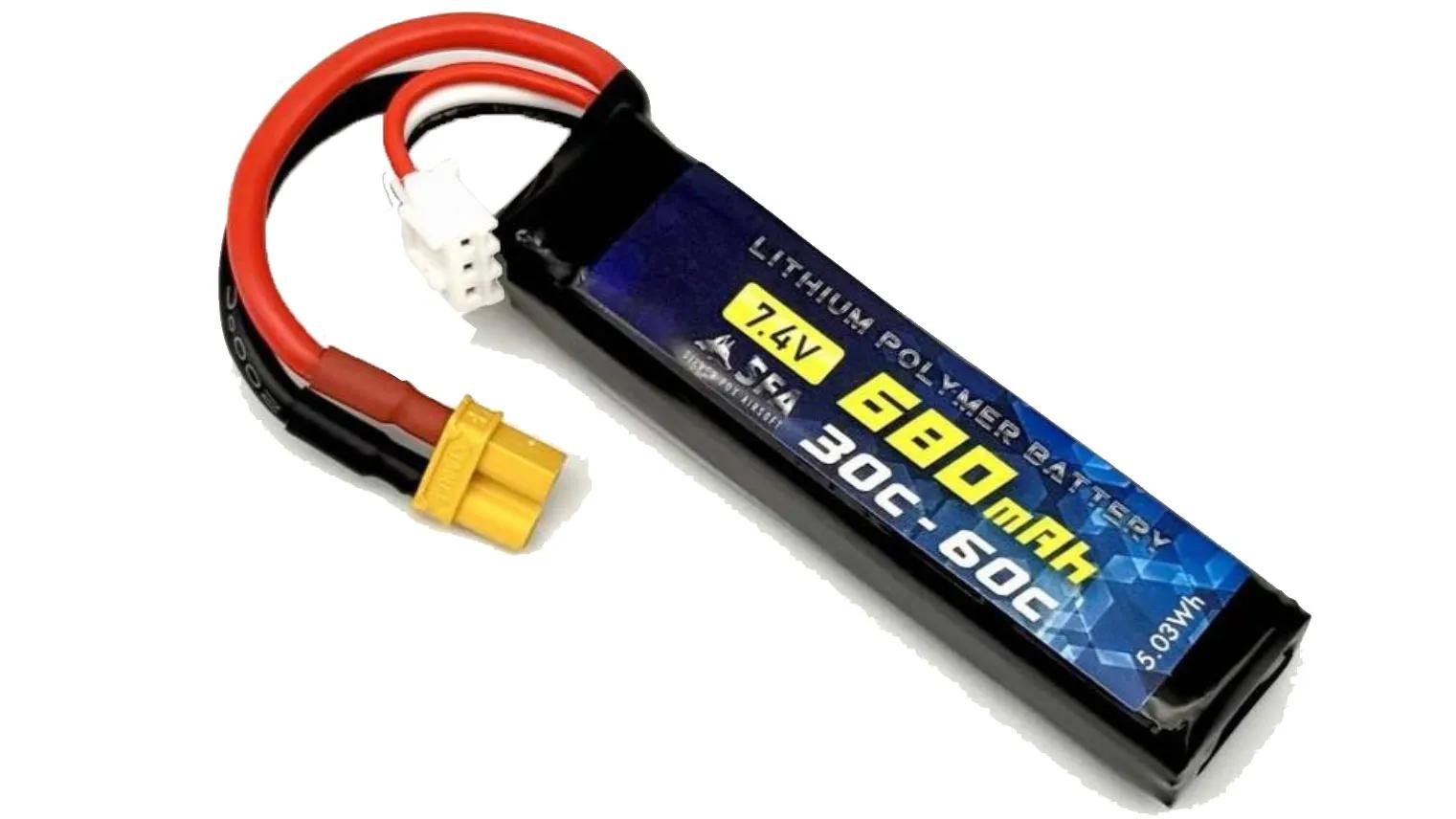 [SFA] LiPoバッテリー 7.4V680mAh 30C-60C ウルトラショートスリムバッテリー XT30コネクター SA-B050XT30 (新品取寄)