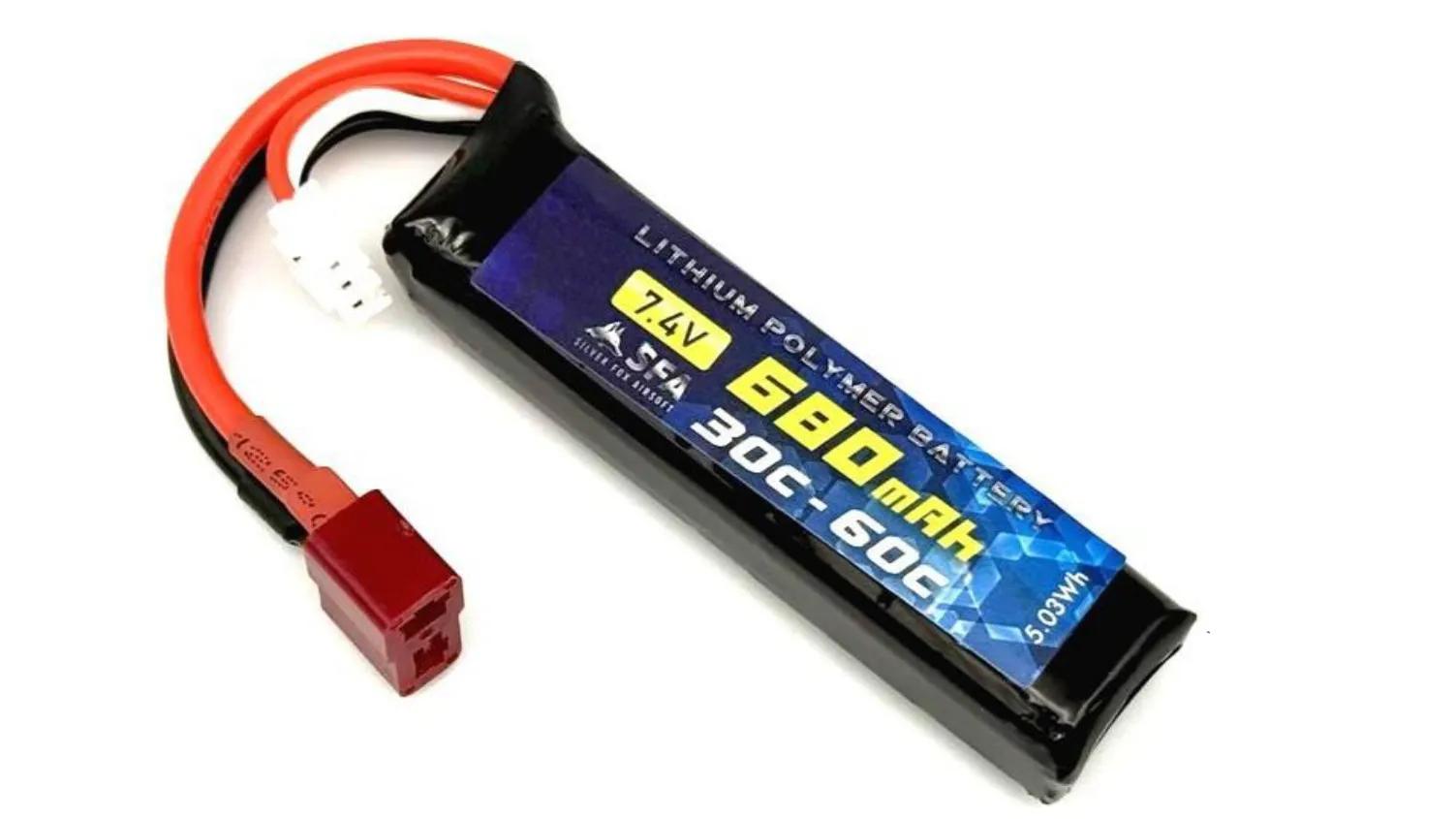 [SFA] LiPoバッテリー 7.4V680mAh 30C-60C ウルトラショートスリムバッテリー Tコネクター SA-B050T (新品取寄)