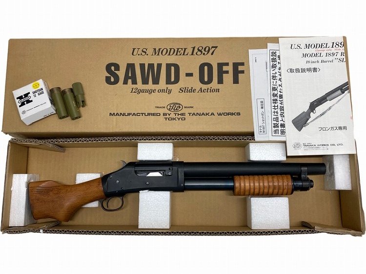 [タナカ] U.S. M1897 SAWD-OFF ソードオフ シェルカートリッジ式　ガスショットガン (中古)