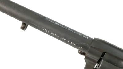 [ハドソン] コルト SAA ピースメーカー 7-1/2インチ キャバルリー 発火モデルガン HW 木製グリップ仕様 刻印墨入れあり (中古)サブ画像へ4