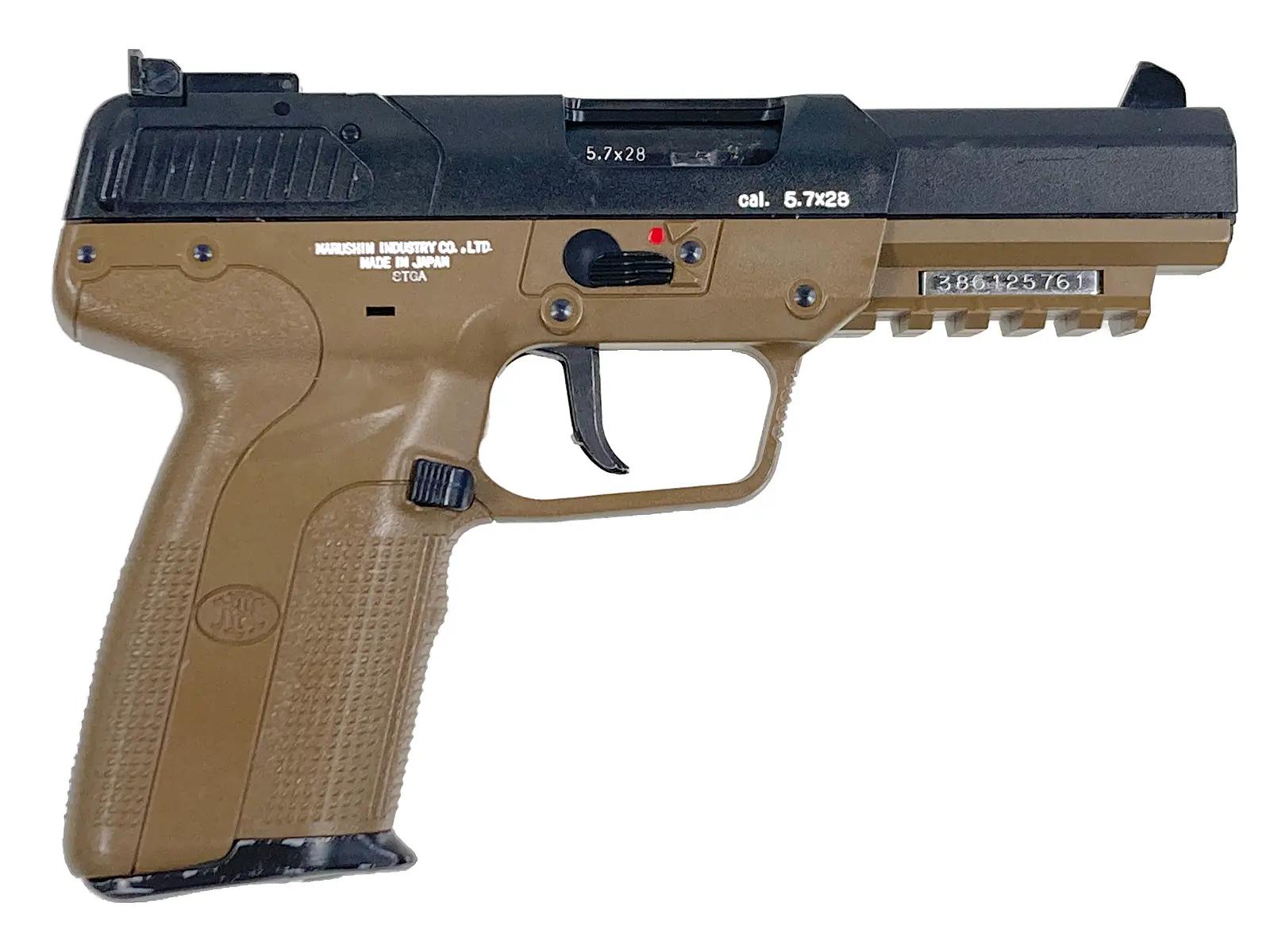 マルシン] FN 5-7 CO2ブローバック 6mm FDE 真鍮ピストン仕様 刻印墨