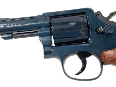 [コクサイ] S&W M10 3インチ FBIモデル 発火モデルガン シリンダーストップ難あり ブルーイング風塗装/グリップカスタム (訳あり)サブ画像へ2