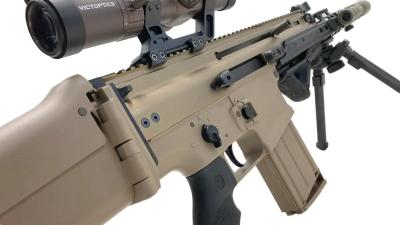 [WE] FN HARSTAL SCAR-H オープンボルト ガスブローバック TAN マークスマンカスタム (中古)サブ画像へ2