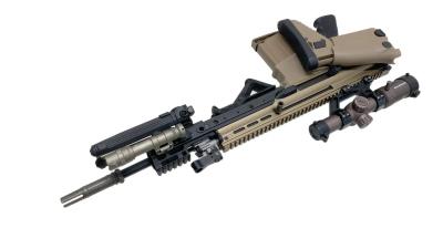 [WE] FN HARSTAL SCAR-H オープンボルト ガスブローバック TAN マークスマンカスタム (中古)サブ画像へ7