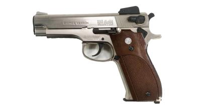 [マルシン] S&W M439 ニッケルフィニッシュ ABS モデルガン (中古)サブ画像へ1