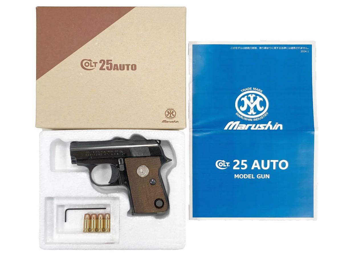 [マルシン] コルト 25オート 発火モデルガン 完成品 WディープブラックABS カート4発付属 (中古)