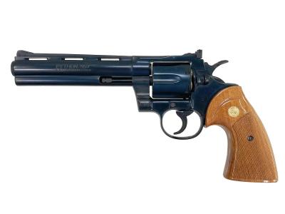 [MGC] コルトパイソン 357マグナム 6インチ HW ブルーイングカスタム 木製グリップ モデルガン (中古)サブ画像へ1