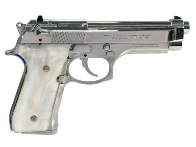 [マルシン] M92FS ステンレス シルバーABS 発火モデルガン パール調グリップカスタム (中古)サブ画像へ2