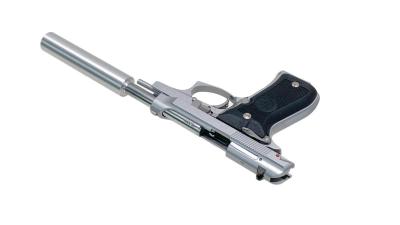 [WA] ベレッタ M84FS オールシルバー サイレンサー＆ハードガンケース付 (中古)サブ画像へ7