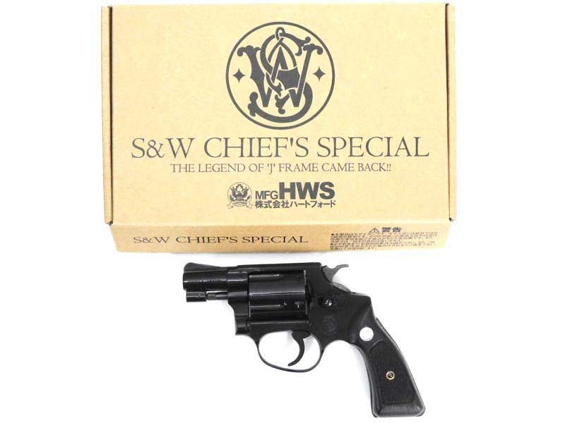 [HWS] S&W M36 チーフス・スペシャル 2インチ ABS 発火モデルガン 木製グリップカスタム (中古)