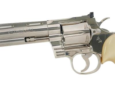 [タナカ] コルトパイソン 357マグナム 6インチ ニッケルフィニッシュ モデルガン スタッグホーングリップカスタム (中古)サブ画像へ2
