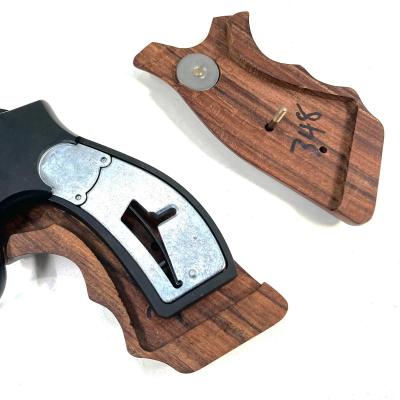 [S&W] 実物 Kフレーム コンバットグリップ バナナグリップ  ラウンドバット フィンガーチャンネル スムースタイプ ゴンカロ・アルベス材製 80年代～90年代モデル M19等 (中古)サブ画像へ5