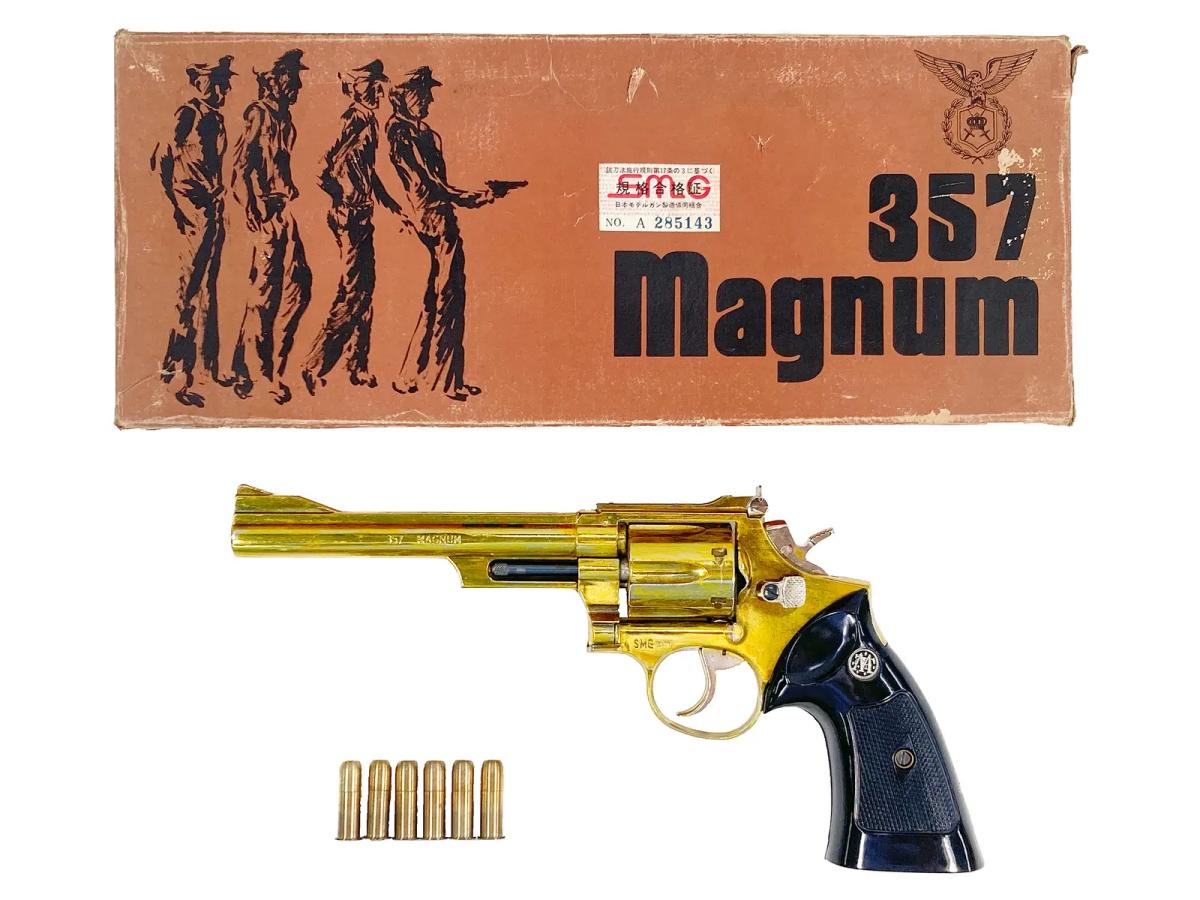 [コクサイ] S&W M19 6インチ 金属モデルガン 再塗装 シングルアクションシリンダー回らず (中古)