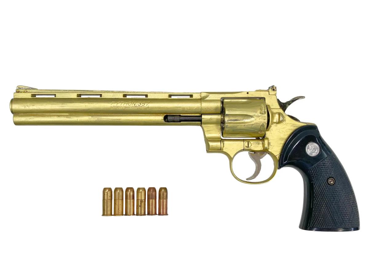 [コクサイ] コルトパイソン 8インチ 金属モデルガン 再塗装品 塗装ムラ シングルアクション引っかかり 動作可 (訳あり)